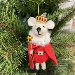 Felt Mouse King Christmas Ornament