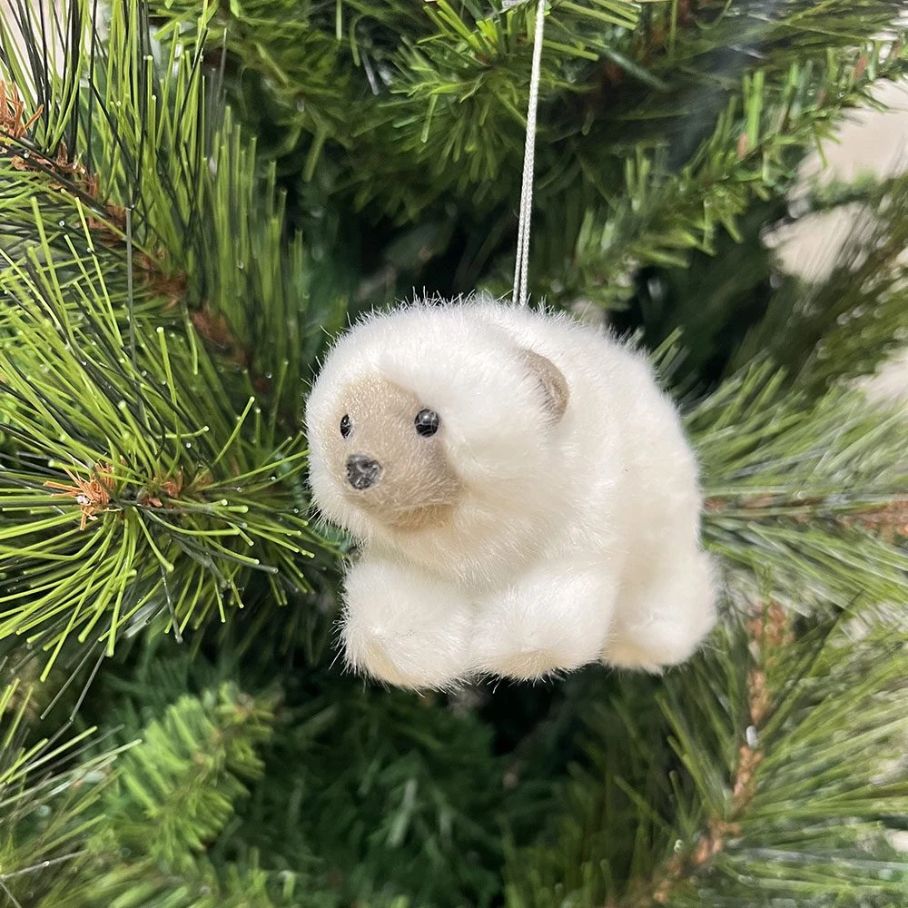 Furry Polar Bear Ornament 1 Furry Polar Bear Ornament