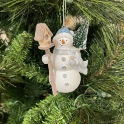 Blue Snowman Ornament