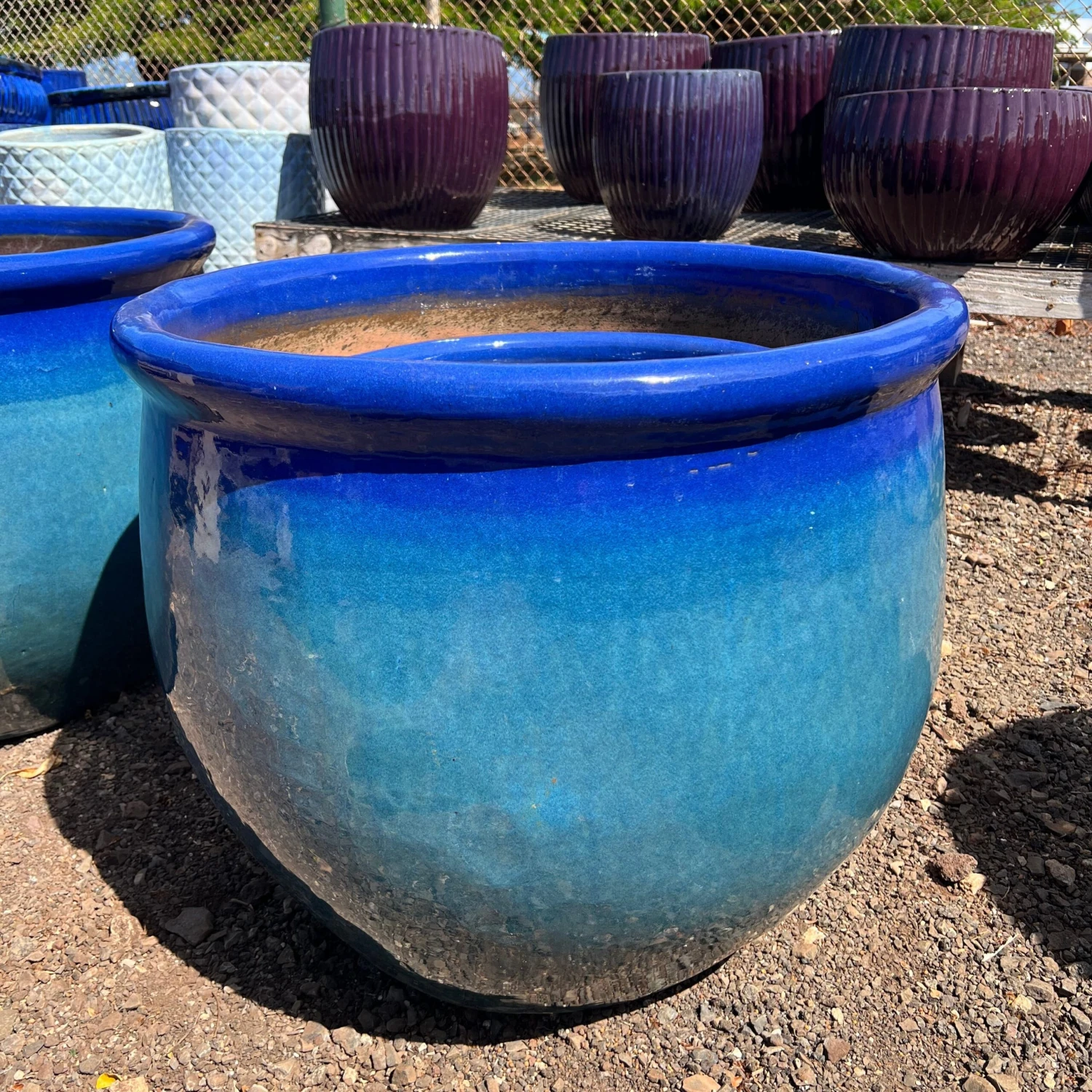 Blue Ombre Ceramic Planter 1 Blue Ombre Ceramic Planter