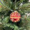 Red Glitter Ball Christmas Ornament