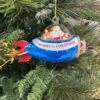 Rocketship Santa Christmas Ornament