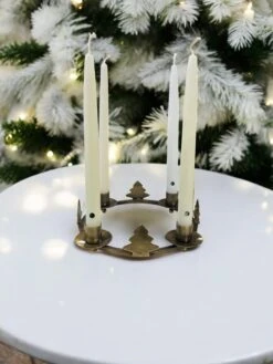 Wreath Pine Tree Taper Holder