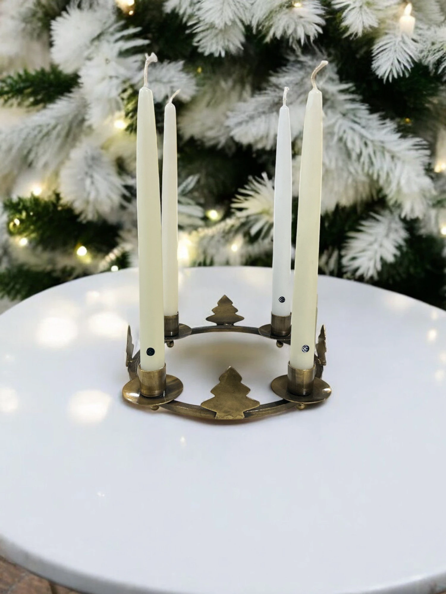 Wreath Pine Tree Taper Holder 1 Wreath Pine Tree Taper Holder