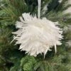 White Glitter Feather Ornament